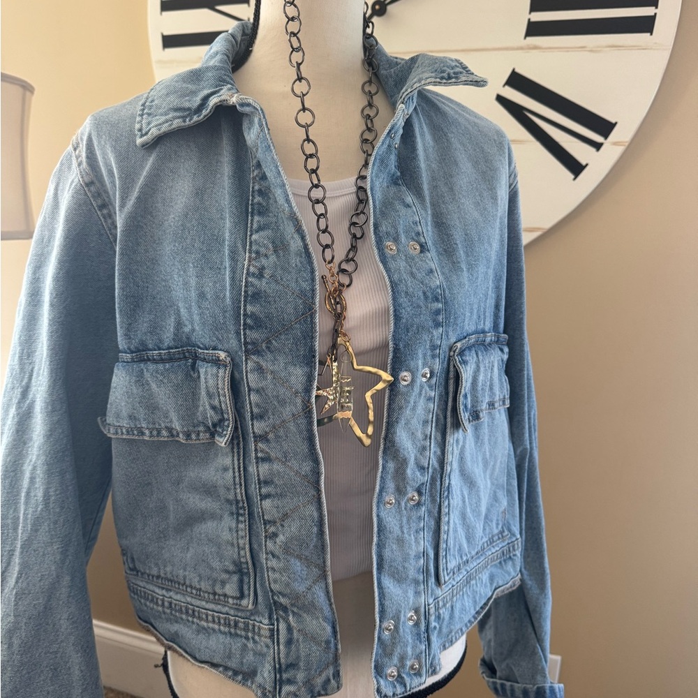 We The Free Light Blue Jean Jacket